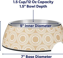 Frisco Circle Design Stainless Steel Dog & Cat Bowl, Small: 1.5 cup slide 2 of 8