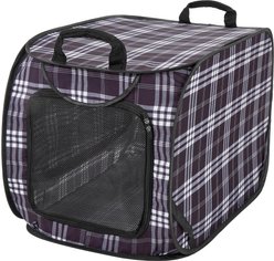 Frisco Collapsible Cat Cage, Litter Box, & Mat, Black Plaid