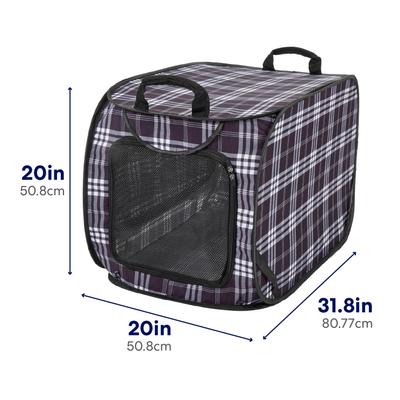 Show full view: Frisco Collapsible Cat Cage, Litter Box, & Mat, Black Plaid slide 2 of 10