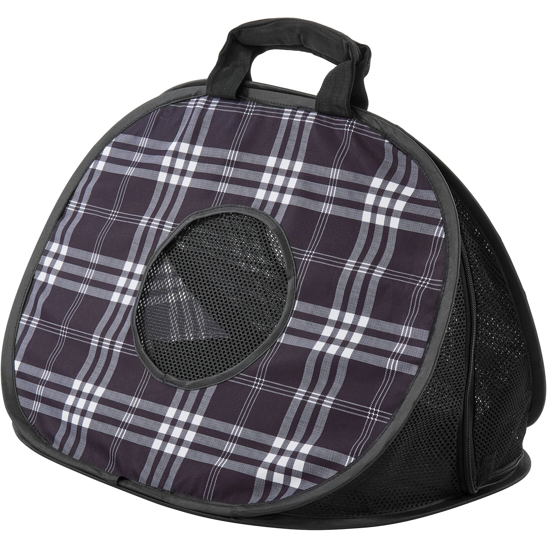 Frisco Frisco Collapsible Cat Carrier Bag, Black Plaid