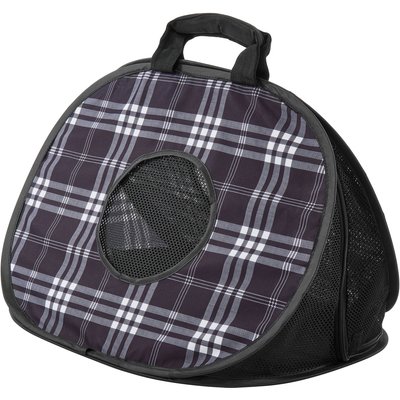 Frisco Frisco Collapsible Cat Carrier Bag, Black Plaid
