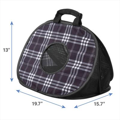 Show full view: Frisco Collapsible Cat Carrier Bag, Black Plaid slide 2 of 8