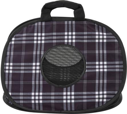 Show full view: Frisco Collapsible Cat Carrier Bag, Black Plaid slide 3 of 8
