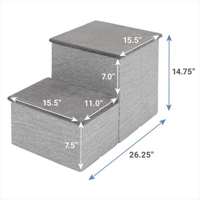 Show full view: Frisco Collapsible Cat & Dog Stairs & Storage, Gray slide 2 of 7