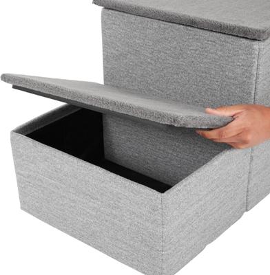 Show full view: Frisco Collapsible Cat & Dog Stairs & Storage, Gray slide 4 of 7