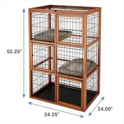 Show full view: Frisco Collapsible Wood & Wire Cat Cage Playpen - 3 Level, 3-Levels slide 2 of 8