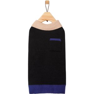 Frisco Collared Dog & Cat Sweater Cardigan, Black, Small