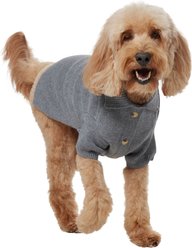 Frisco Collared Dog & Cat Sweater Cardigan, Gray, Large