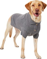 Frisco Collared Dog & Cat Sweater Cardigan, Gray, X-Large