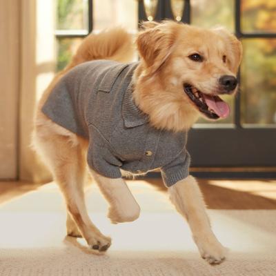 Show full view: Frisco Collared Dog & Cat Sweater Cardigan, Gray, X-Large slide 7 of 11