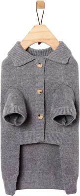 Show full view: Frisco Collared Dog & Cat Sweater Cardigan, Gray, XX-Large slide 4 of 11