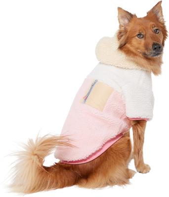 Show full view: Frisco Colorblock Fleece Dog & Cat Hoodie w/ Pocket, Pink, X-Large slide 1 of 9