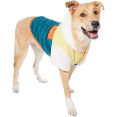 Frisco Colorblock Fleece Dog & Cat Hoodie w/ Pocket, Teal, XX-Large