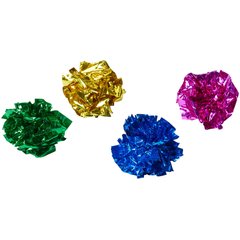 Frisco Colorful Crinkle Ball Cat Toy, Warm Multicolor, 4 count