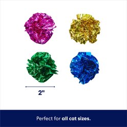 Frisco Colorful Crinkle Ball Cat Toy, Warm Multicolor, 4 count slide 2 of 5