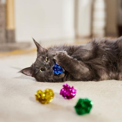 Show full view: Frisco Colorful Crinkle Ball Cat Toy, Warm Multicolor, 4 count slide 4 of 6
