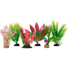 Frisco Colorful Plastic Aquarium Plant Set, 6 count