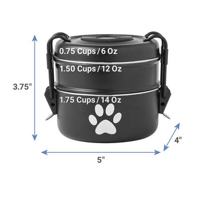 Show full view: Frisco Complete Travel Stainless Steel Dog & Cat Feeder Bowl, Black, Small slide 2 of 9
