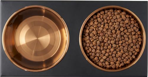Show full view: Frisco Copper Stainless Steel Elevated Foldable Double Dog & Cat Bowls, Medium: 5 cup slide 7 of 11