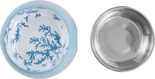 Show full view: Frisco Coral Design Stainless Steel Dog & Cat Bowl, Teal, Medium: 3 cup slide 1 of 8