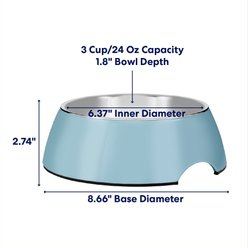 Frisco Coral Design Stainless Steel Dog & Cat Bowl, Teal, Medium: 3 cup slide 2 of 7