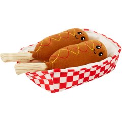 Frisco Corndog Interactive Plush Squeaky Dog Toy, Small/Medium