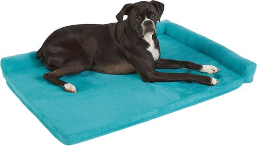 Show full view: Frisco Corner Bolster Orthopedic Dog Crate Mat, Teal, 30-in slide 3 of 8