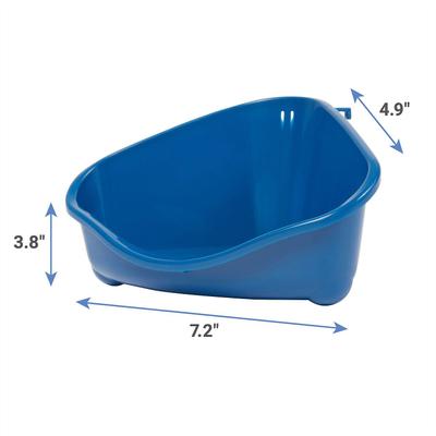 Show full view: Frisco Corner Litter Box, Navy, X-Small + Small Animal Bedding, Natural slide 3 of 9