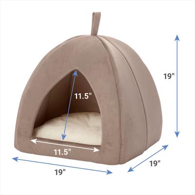 Show full view: Frisco Covered Tent Cat & Dog Bed, Beige, Medium slide 2 of 8