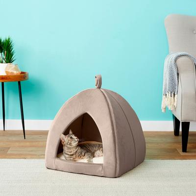 Show full view: Frisco Covered Tent Cat & Dog Bed, Beige, Medium slide 5 of 8