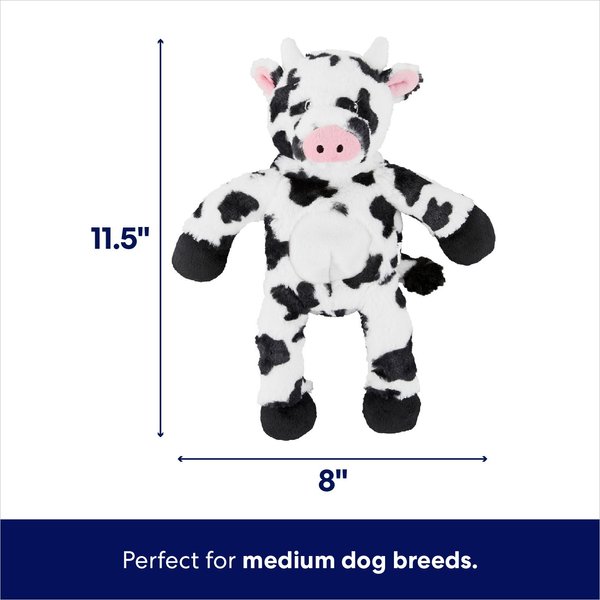 Show full view: Frisco Cow Plush with Inside Rope Squeaky Dog Toy, Medium slide 2 of 7