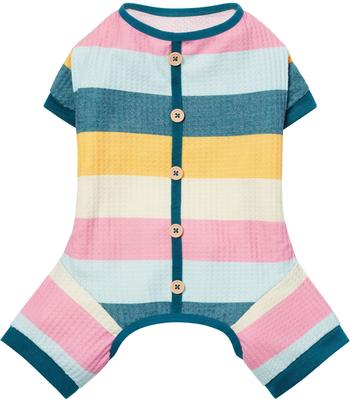 Show full view: Frisco Cozy Waffle Knit Dog & Cat PJs, Stripe, Small slide 5 of 10