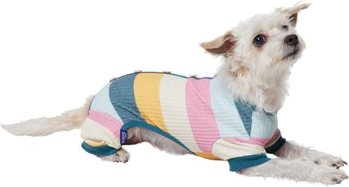 Show full view: Frisco Cozy Waffle Knit Dog & Cat PJs, Stripe, Small slide 4 of 10