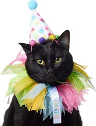 Frisco Cupcake Party Hat & Ruffle Collar Cat Birthday Accessory, One Size