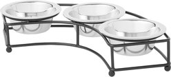 Frisco Curved Triple Feeder Stainless Steel Dog & Cat Bowl, Small: 1 cup