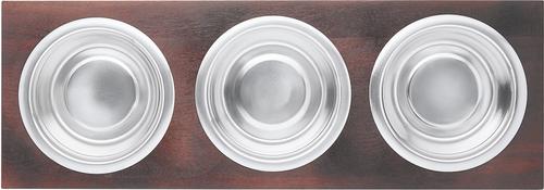 Show full view: Frisco Dark Wooden Triple Elevated Stainless Steel Dog & Cat Bowl, Dark Wooden, Medium: 3 cup slide 4 of 8