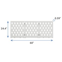 Frisco Deco Diamond Shape 3-Panel Dog Gate, 24-in, White slide 2 of 5