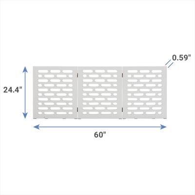 Show full view: Frisco Deco Horizontal Lines 3-Panel Dog Gate, 24-in, White slide 2 of 7