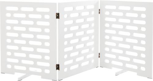 Show full view: Frisco Deco Horizontal Lines 3-Panel Dog Gate, 24-in, White slide 3 of 7