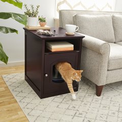 Frisco Decorative Side Table Cat Litter Box Cover, Espresso