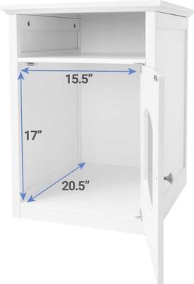 Show full view: Frisco Decorative Side Table Cat Litter Box Cover, White + Frisco Open Top Cat Litter Box with Rim, Gray, Large 19-in slide 4 of 8