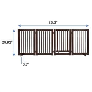 Frisco Deluxe Configurable 4-Panel Wood Dog Gate, 30-in, Mahogany