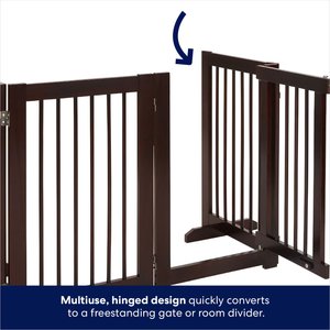 Frisco Deluxe Configurable 4-Panel Wood Dog Gate, 30-in, Mahogany