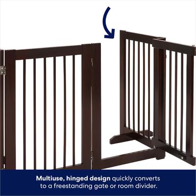 Show full view: Frisco Deluxe Configurable 4-Panel Wood Dog Gate, 30-in, Mahogany slide 3 of 10