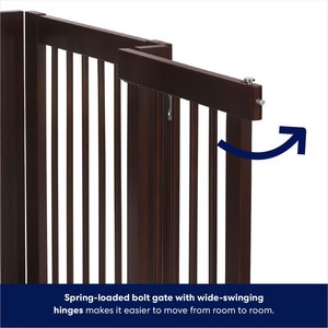 Frisco Deluxe Configurable 4-Panel Wood Dog Gate, 30-in, Mahogany