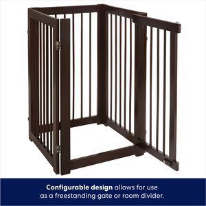 Frisco Deluxe Configurable 4-Panel Wood Dog Gate, 30-in, Mahogany