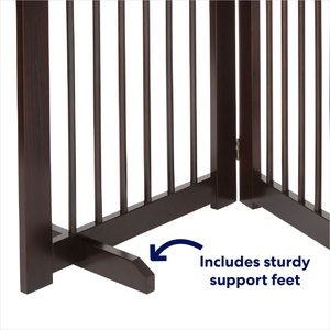Frisco Deluxe Configurable 4-Panel Wood Dog Gate, 30-in, Mahogany
