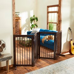 Frisco Deluxe Configurable 4-Panel Wood Dog Gate, 36-in, Mahogany