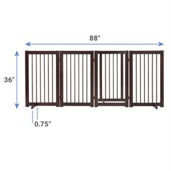 Frisco Deluxe Configurable 4-Panel Wood Dog Gate, 36-in, Mahogany slide 2 of 8