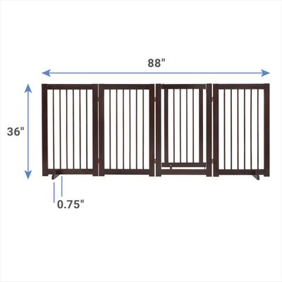 Show full view: Frisco Deluxe Configurable 4-Panel Wood Dog Gate, 36-in, Mahogany slide 2 of 10